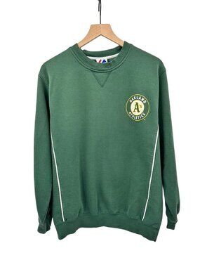 Vintage 90's Oakland A's Green Crewneck Sweatshirt Majestic MLB Apparel